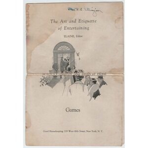 Vintage Good Housekeeping The Art and Etiquette of Entertaining Games Booklet